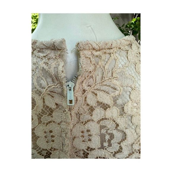 Vintage | 50s Lace Sheath Dress & Matching Sleeveless Jacket Ivory Pinup - Picture 7 of 16